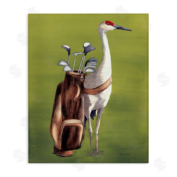 stupell industries Christine Reichow | Crane Bird with Golf Clubs Wall Art