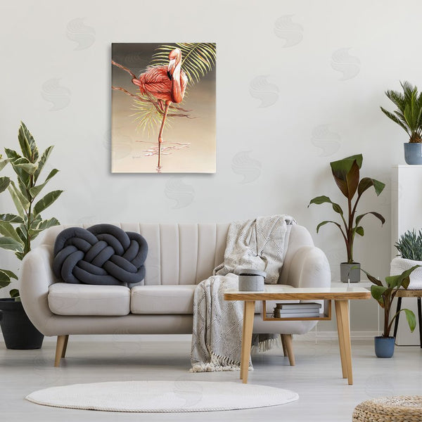 Stupell Industries Christine Reichow | Flamingo Balancing With Leaf Wall Art