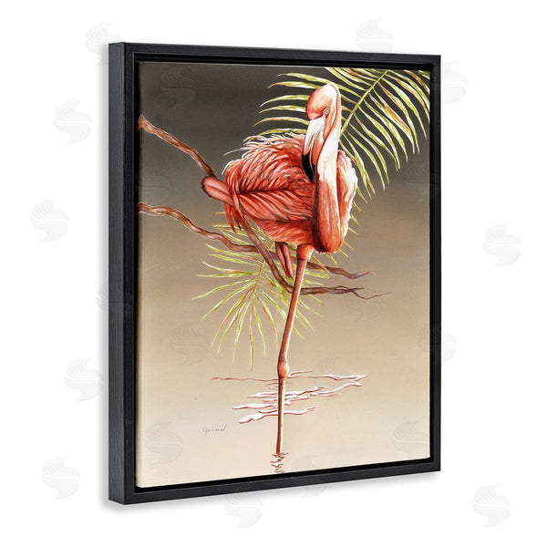 Stupell Industries Christine Reichow | Flamingo Balancing With Leaf Wall Art