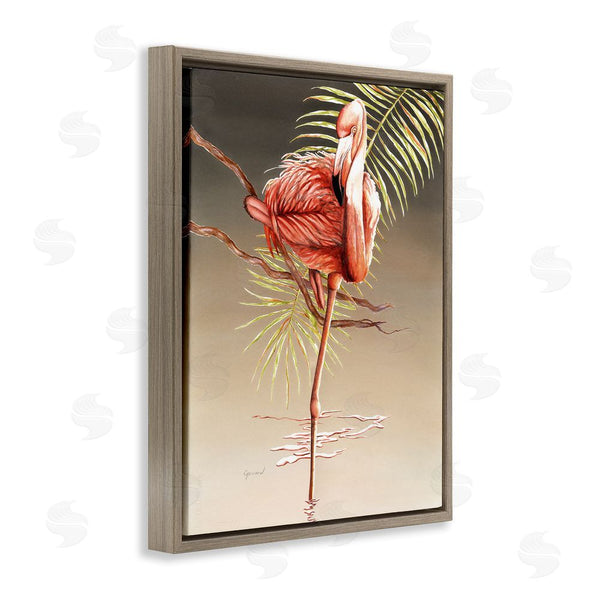Stupell Industries Christine Reichow | Flamingo Balancing With Leaf Wall Art
