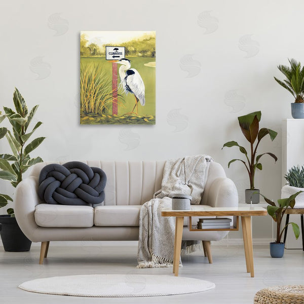 Stupell Industries Christine Reichow | Heron & Clubhouse Sign Wall Art