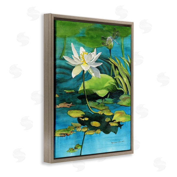 Stupell Industries Christine Reichow | Pond Lotus & Dragonfly Wall Art