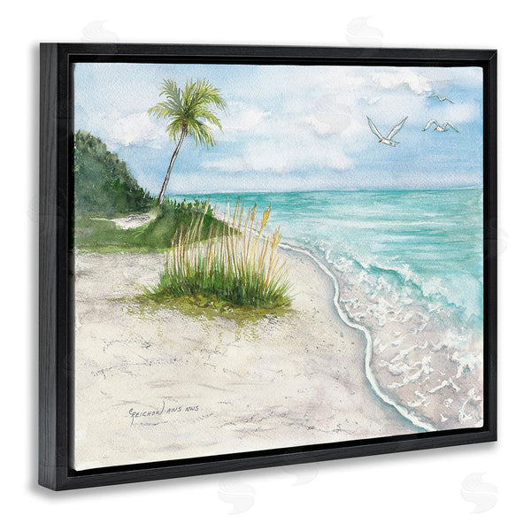Stupell Industries Christine Reichow | Seagulls Over Tropical Beach Wall Art
