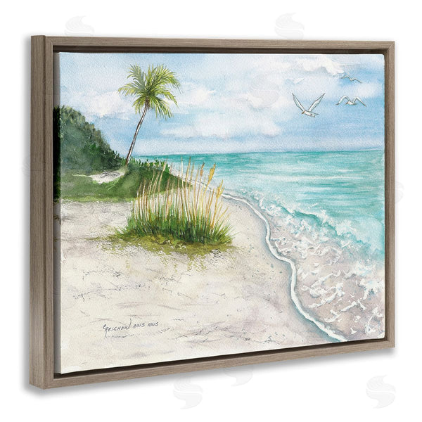 Stupell Industries Christine Reichow | Seagulls Over Tropical Beach Wall Art