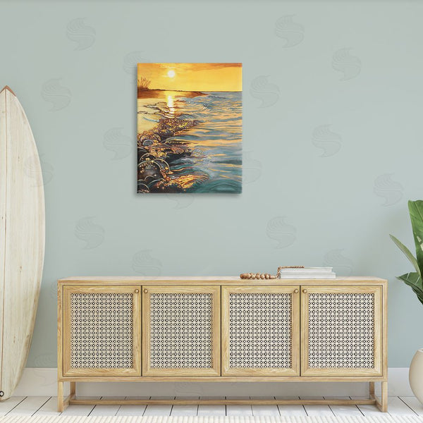 Stupell Industries Christine Reichow | Sunset Over Beach Ripples Wall Art