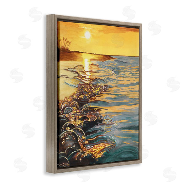 Stupell Industries Christine Reichow | Sunset Over Beach Ripples Wall Art