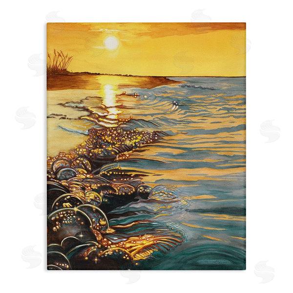 stupell industries Christine Reichow | Sunset over Beach Ripples Wall Art
