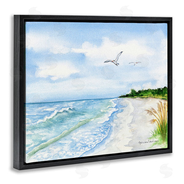 Stupell Industries Christine Reichow | Traditional Seagull Over Beach Wall Art