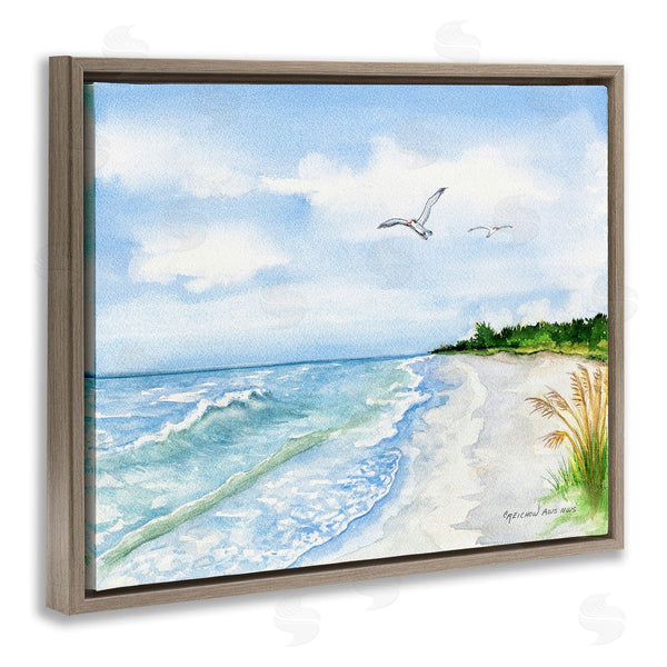 Stupell Industries Christine Reichow | Traditional Seagull Over Beach Wall Art