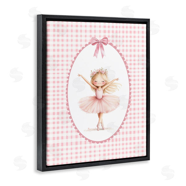 Stupell Industries Christine Simpson Art | Ballerina On Pink Checkered Wall Art