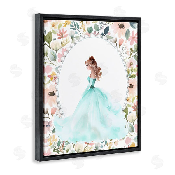 Stupell Industries Christine Simpson Art | Blue Princess With Pearl Border Wall Art