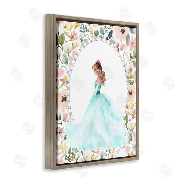 Stupell Industries Christine Simpson Art | Blue Princess With Pearl Border Wall Art