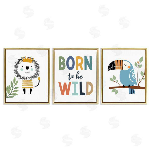 Stupell Industries Christine Simpson Art | Born To Be Wild With Animals Wall Art