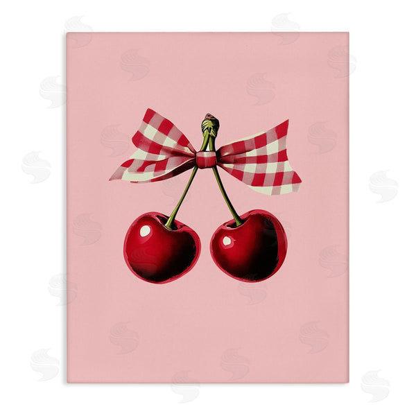 stupell industries Christine Simpson Art | Cherries with Gingham Bow Wall Art