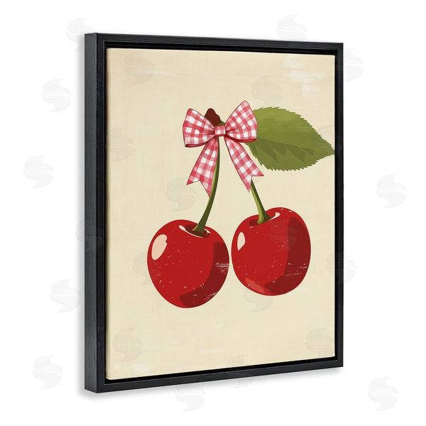 Stupell Industries Christine Simpson Art | Cherries With Pink Plaid Bow Wall Art