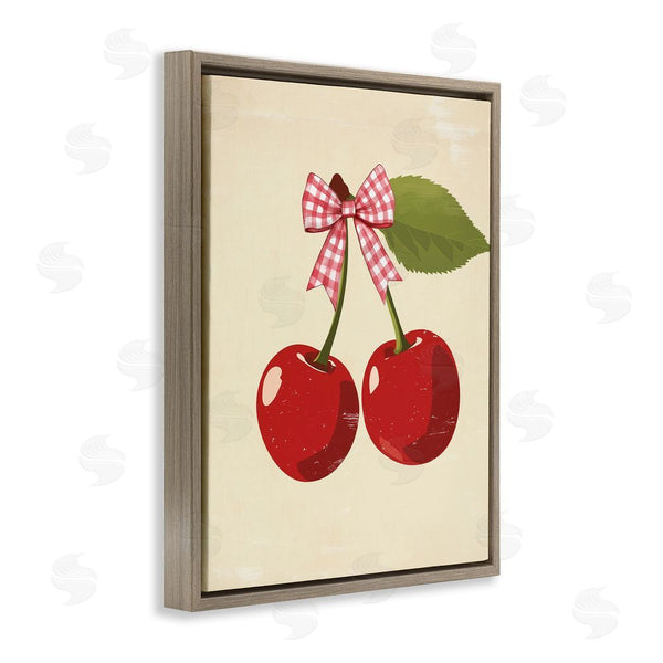 Stupell Industries Christine Simpson Art | Cherries With Pink Plaid Bow Wall Art