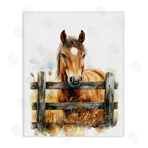 stupell industries Christine Simpson Art | Cowboy's Horse & Fence Wall Art