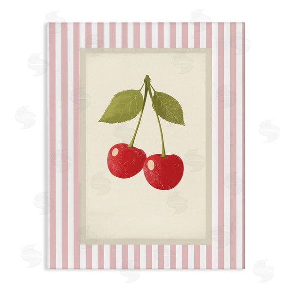 stupell industries Christine Simpson Art | Delicate Cherries on Stripes Wall Art