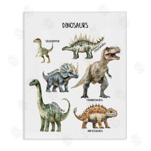 stupell industries Christine Simpson Art | Educational Meet The Dinosaurs Wall Art