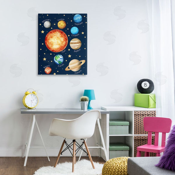 Stupell Industries Christine Simpson Art | Educational Solar System Space Wall Art