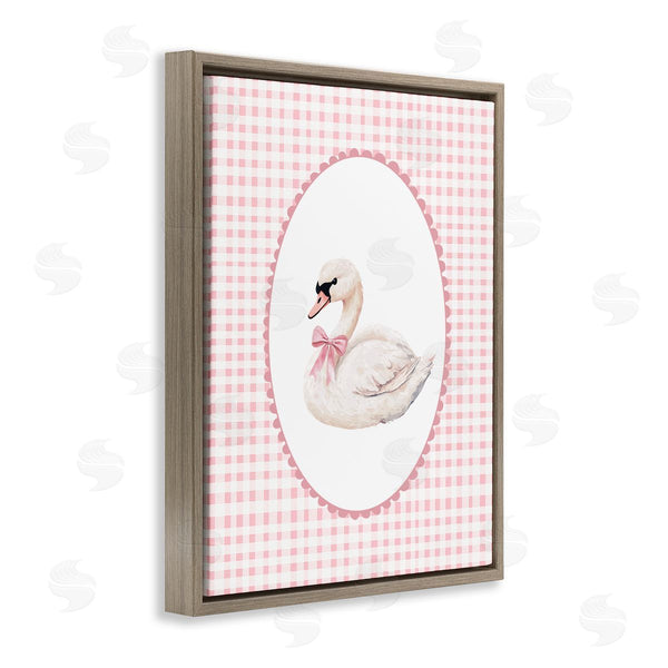 Stupell Industries Christine Simpson Art | Gentle Swan On Pink Checkered Wall Art