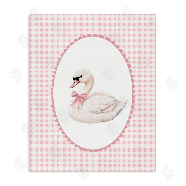stupell industries Christine Simpson Art | Gentle Swan on Pink Checkered Wall Art