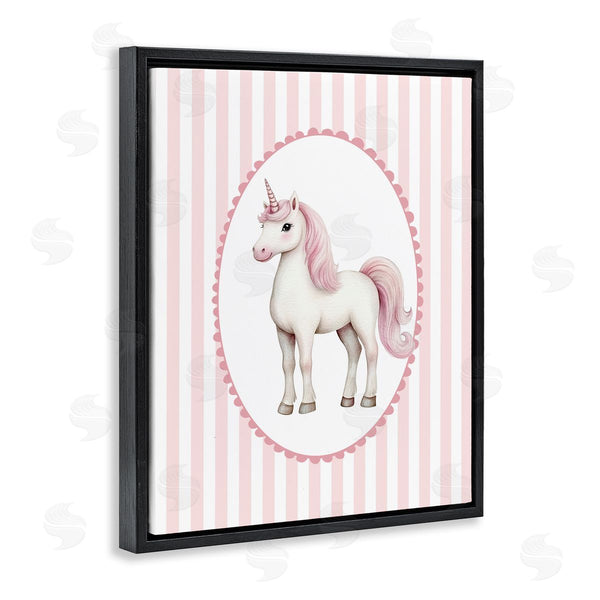 Stupell Industries Christine Simpson Art | Gentle Unicorn On Pink Stripes Wall Art