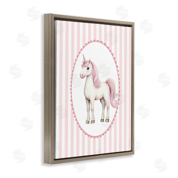 Stupell Industries Christine Simpson Art | Gentle Unicorn On Pink Stripes Wall Art
