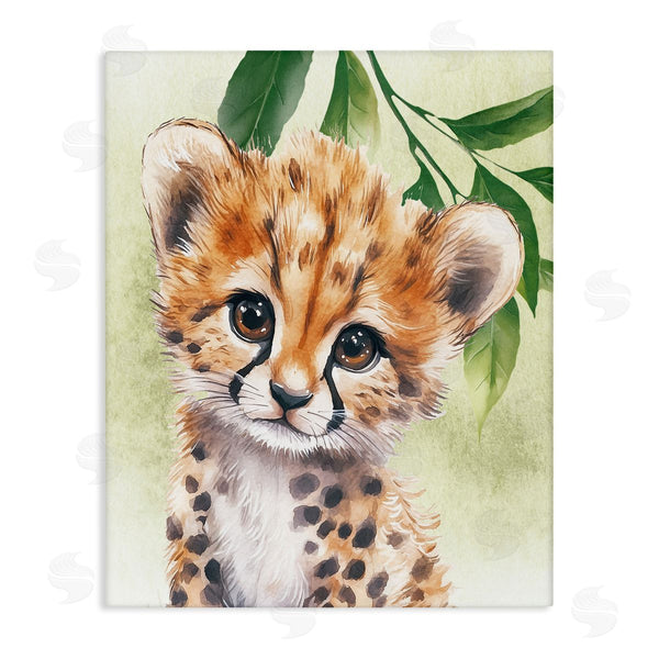 stupell industries Christine Simpson Art | Jungle Friends Baby Cheetah