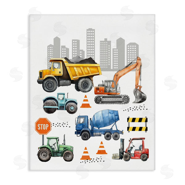 stupell industries Christine Simpson Art | Keep Moving Construction Vehicles Wall Art