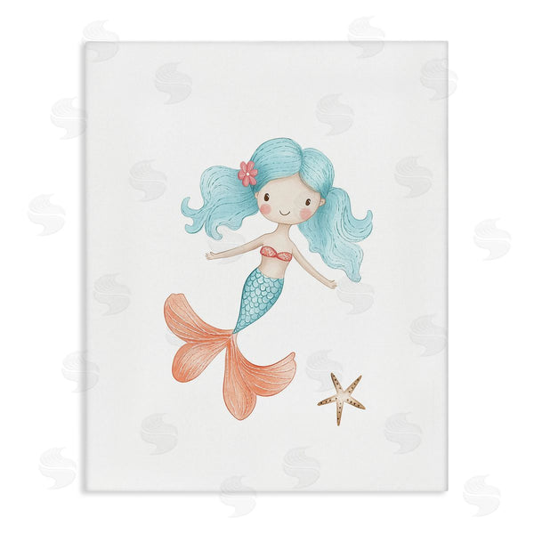 stupell industries Christine Simpson Art | Mermaid's Adventure with Starfish Wall Art