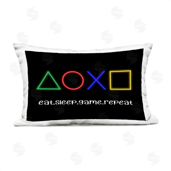 Stupell Industries Christine Simpson Art | Neon Gaming Symbols & Words Printed Throw Pillow