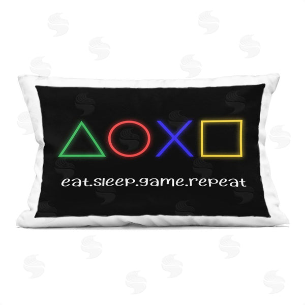 stupell industries Christine Simpson Art | Neon Gaming Symbols & Words Printed Throw Pillow