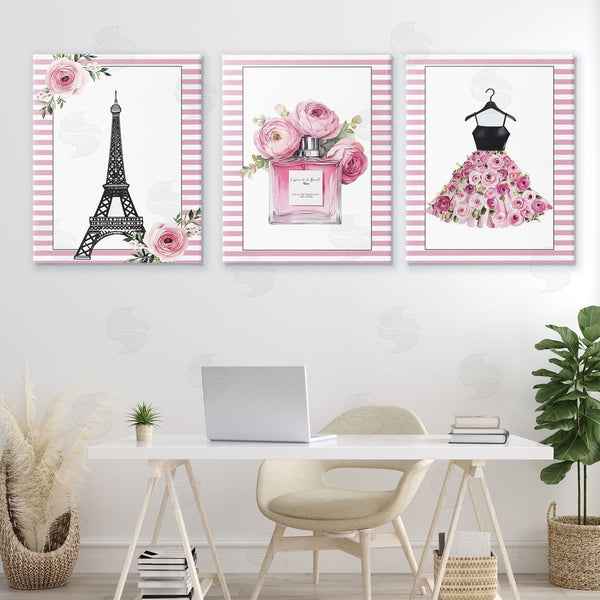 Stupell Industries Christine Simpson Art | Parisian Glam With Stripes Wall Art