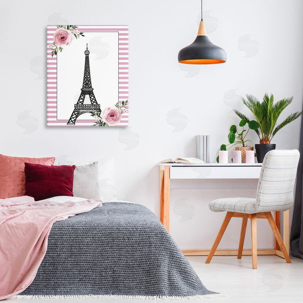 Stupell Industries Christine Simpson Art | Parisian Tower & Roses Wall Art