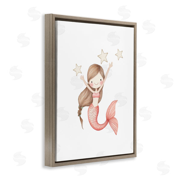 Stupell Industries Christine Simpson Art | Pink Mermaid And Stars Wall Art