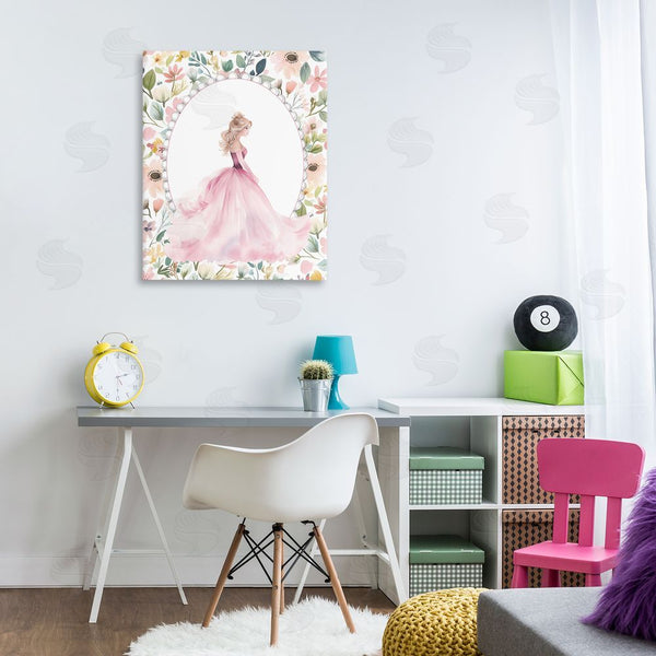 Stupell Industries Christine Simpson Art | Pink Princess With Pearl Border Wall Art
