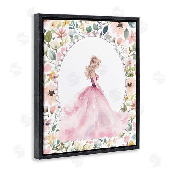 Stupell Industries Christine Simpson Art | Pink Princess With Pearl Border Wall Art