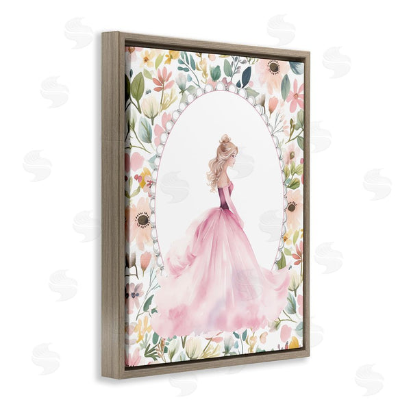 Stupell Industries Christine Simpson Art | Pink Princess With Pearl Border Wall Art