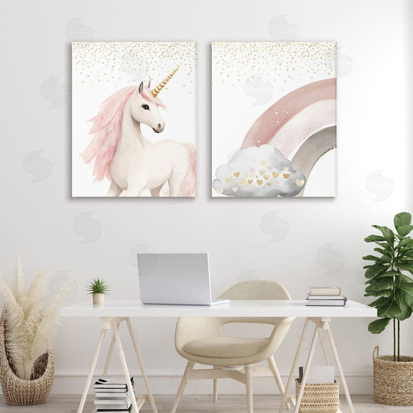 Stupell Industries Christine Simpson Art | Princess Dreams Unicorn & Rainbow Wall Art