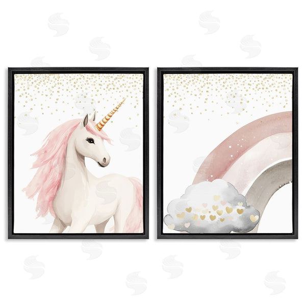 Stupell Industries Christine Simpson Art | Princess Dreams Unicorn & Rainbow Wall Art