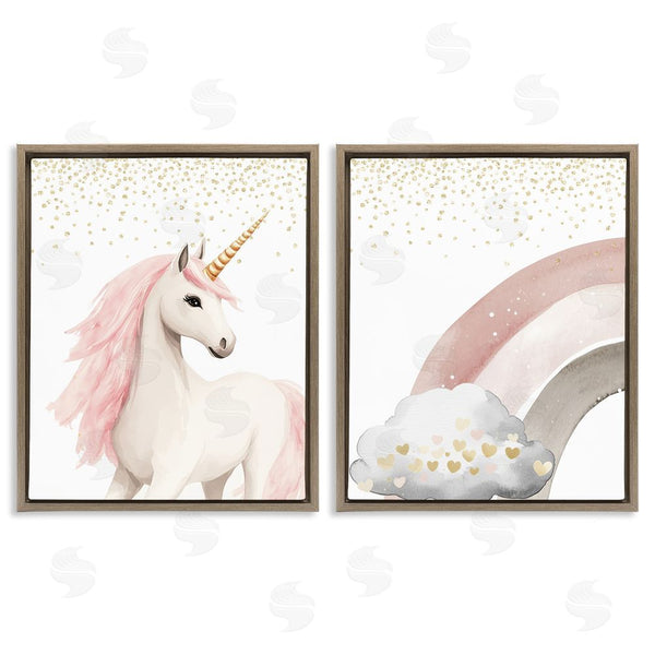 Stupell Industries Christine Simpson Art | Princess Dreams Unicorn & Rainbow Wall Art