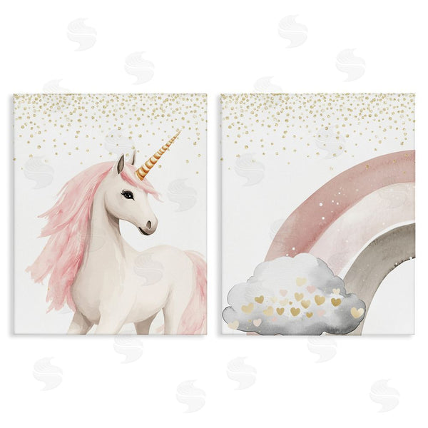 stupell industries Christine Simpson Art | Princess Dreams Unicorn & Rainbow Wall Art
