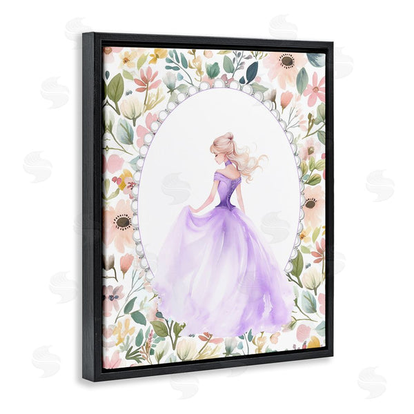 Stupell Industries Christine Simpson Art | Purple Princess With Pearl Border Wall Art