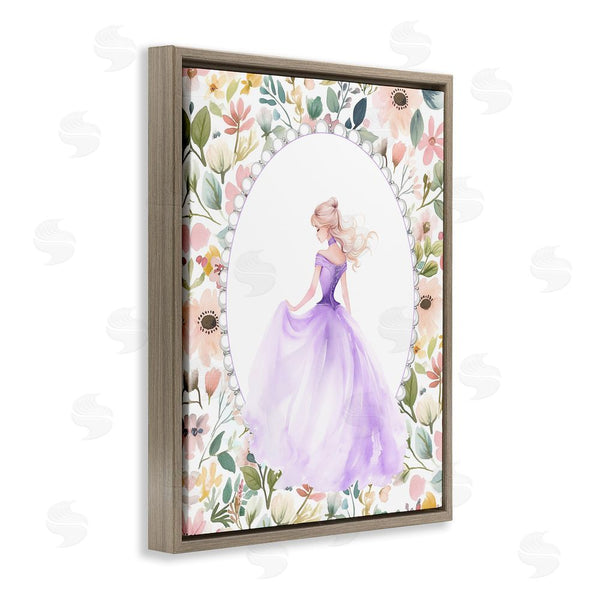 Stupell Industries Christine Simpson Art | Purple Princess With Pearl Border Wall Art