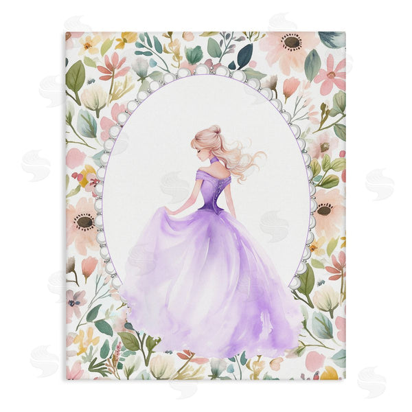 stupell industries Christine Simpson Art | Purple Princess with Pearl Border Wall Art