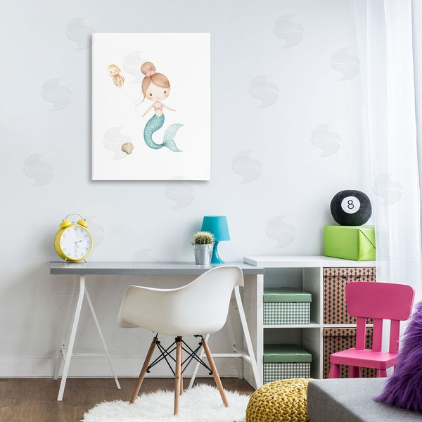 Stupell Industries Christine Simpson Art | Soft Mermaid & Jellyfish Wall Art