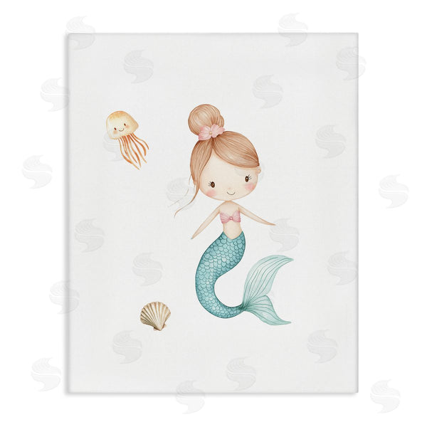 stupell industries Christine Simpson Art | Soft Mermaid & Jellyfish Wall Art