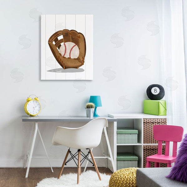 Stupell Industries Christine Simpson Art | Sporty Baseball In Glove Wall Art