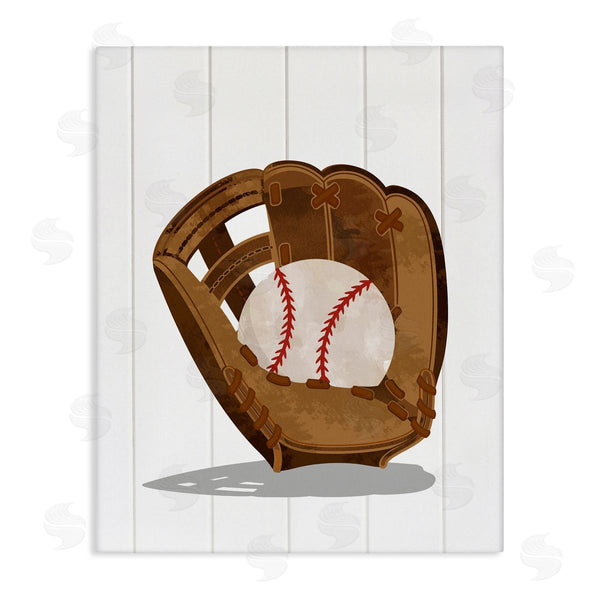 stupell industries Christine Simpson Art | Sporty Baseball in Glove Wall Art
